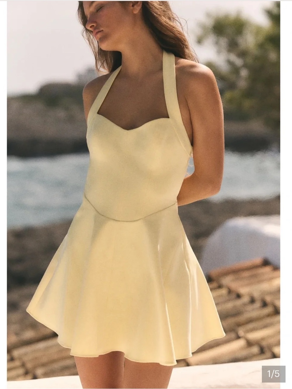 Zara Sweetheart Halter Skater Dress
